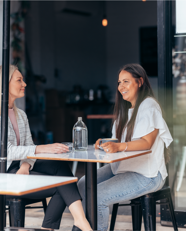 family lawyer talks with a client on a resto